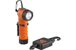 Streamlight 88837 PolyTac 90X USB 500-Lumen 7000-Candela Right-Angle LED Flashlight with Rechargeable Battery and USB Cable, and Gear Keeper, Easy-Open Box, Orange