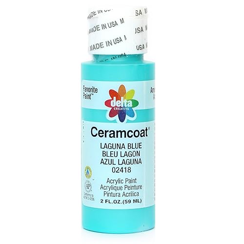 Delta Creative Ceramcoat Acrylic Paint in Assorted Colors (2 oz), 2418, Laguna Blue