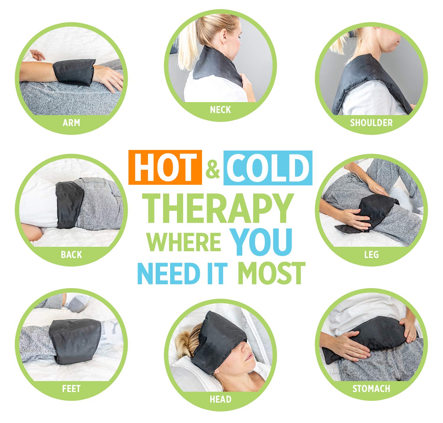 Hot and Cold Clay Neck Wrap by Soothing Company Ice Packs for