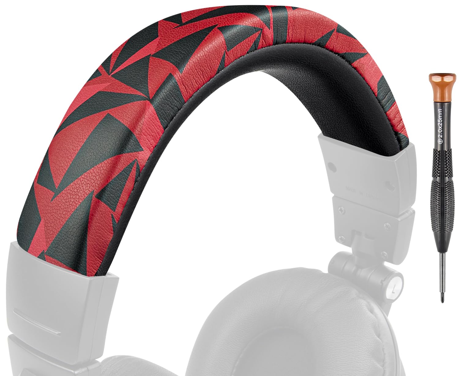 SOULWIT Headband Cover for Audio Technica ATH M50, M50X, M50XWH, M50XBT, M50XBT2, M50S/LE Headphones, Replacement Headstrap Pad Repair Part (Red Storm)