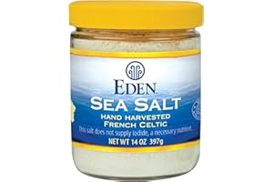 Eden Sea Salt, Hand Harvested French Celtic, Stone Ground (Fine), 82 Trace Minerals, Unrefined, Glass Jar, 14 oz