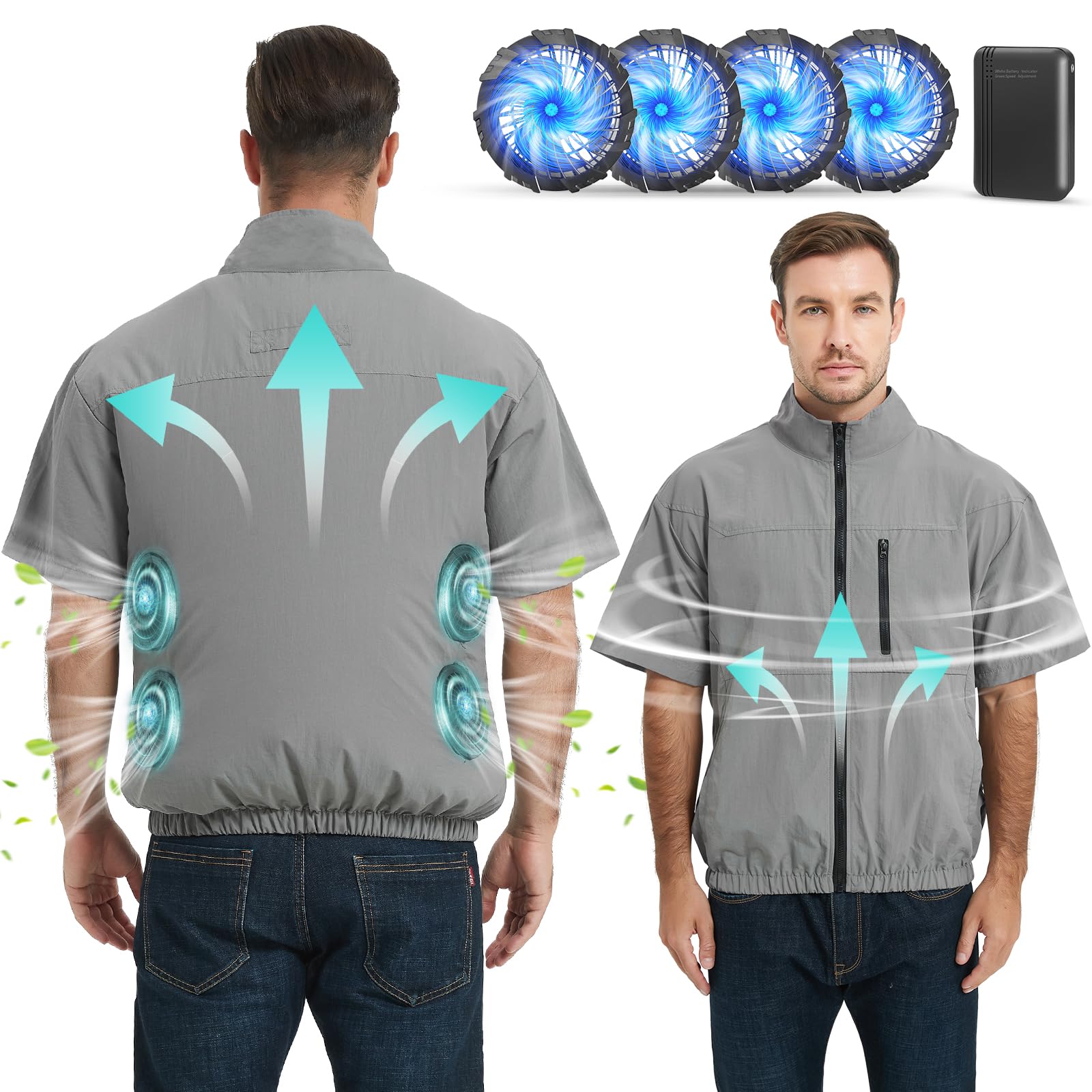 Photo 1 of Foiueyga Cooling Vest for Men with Battery Pack Fan Air-Conditioned Clothes Cooling Vest for Hot Weather Work