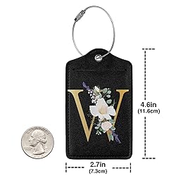 2 PCS Flower Lette W Luggage Tag for Suitcases