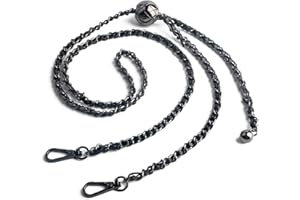BEAULEGAN Thin Purse Chain Strap Adjustable - Replacement for Small Shoulder Crossbody Bag, 51 Inches Long Black