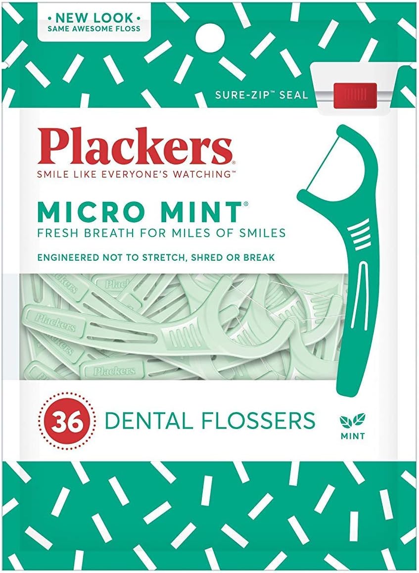 Plackers Micro Flosser, Mint, 36 Count, 36 count (Pack of 1)