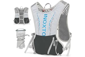 INOXTO Hydration Vest Backpack,Lightweight Water Running Vest Pack with 1.5L Water Bladder Bag Daypack for Hiking Trail Running Cycling Race Marathon for Women Men