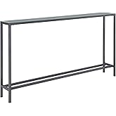 SEI Furniture Darrin Narrow Mirrored Top Console Table, 56", Gunmetal Gray