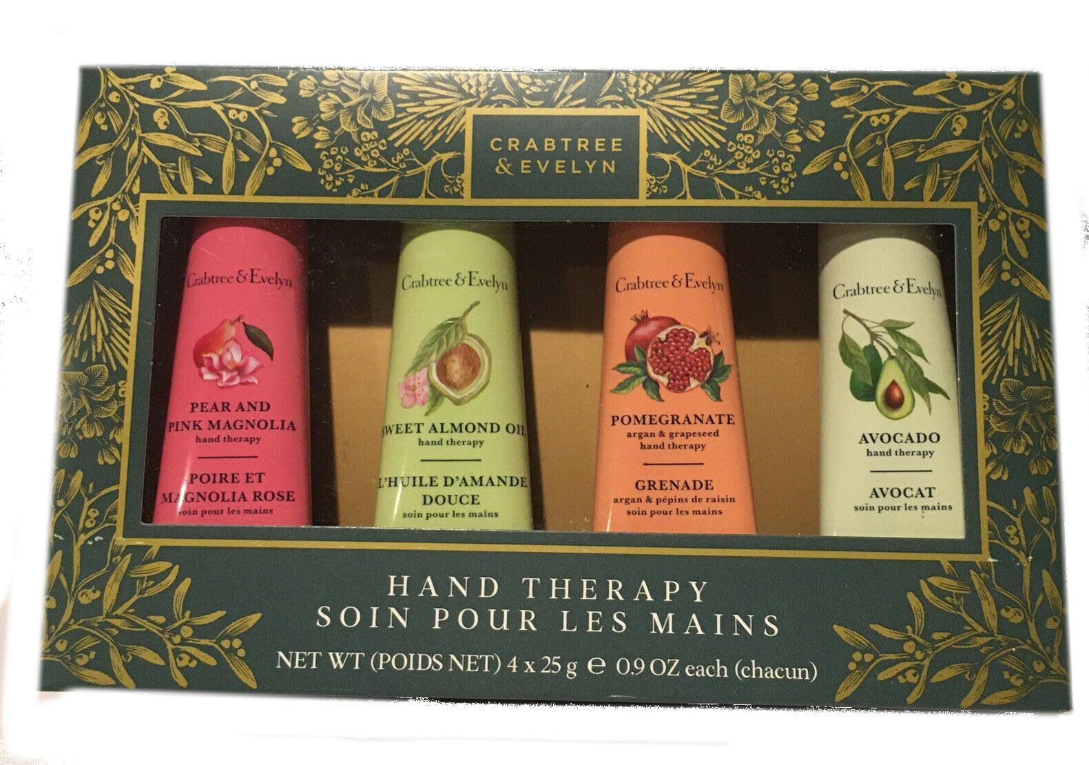 Crabtree & Evelyn | Avocado, Pomegranate, Sweet Almond Oil, Pear & Pink Magnolia Hand Therapy Set | 25g X 4