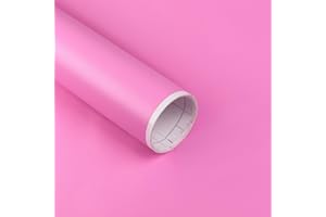 Lypumso Pink Car Vinyl Wrap Roll Featuring Bubble Free Air-Release Technology Self Adhesive Car Wrap Film Automotive Vinyl Tape for Vehicle Furniture DIY Interior Exterior (Matte Pink, 1ft x 10ft)