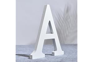 AOOLADA 8 Inch Wooden Letter A for Wall Decor, Large White Wood Standing Letters for DIY Crafts and Wedding Birthday Party De