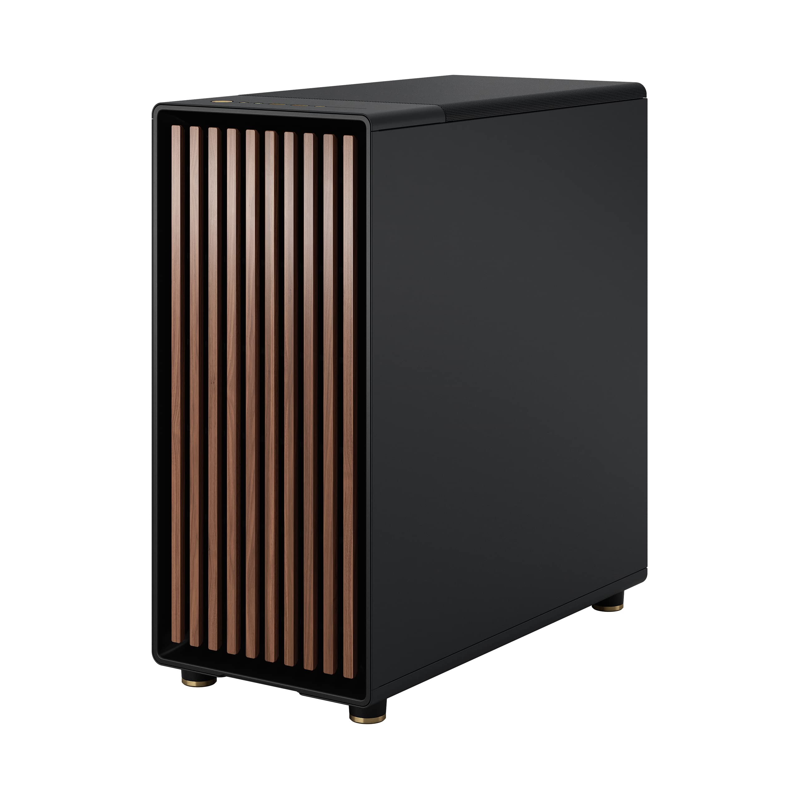 Fractal Design North - Genuine Walnut Wood Front - Mesh Side Panels - Two 140mm Aspect PWM Fans Included - Type C USB - ATX Airflow Mid Tower PC Gaming Case,Charcoal Black