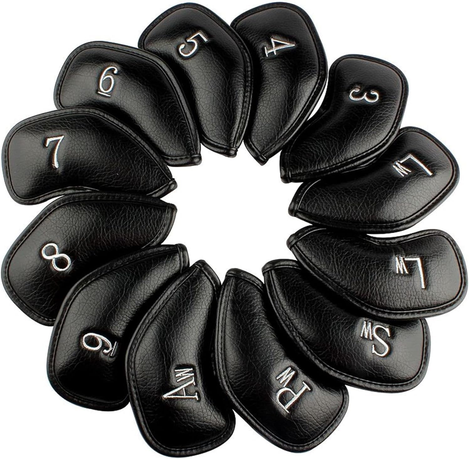 Photo 1 of 12pcs Thick Synthetic Leather Golf Iron Head Covers Set Headcover Fit All Brands Callaway Ping Taylormade Cobra Etc