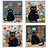 LARTSFRO Cat Swedish Dishcloths for Kitchen, Papaya Reusable Paper Towels, 4 Pack Dish Towels for Kitchen, Swedish Dish Cloths, Reusable Paper Towels Washable