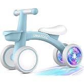 Umatoll Baby Balance Bike Toy for 1 Year Old Boy Girl, First Birthday Gift | 12-24 Months Toddler First Ride on Toys, Colorful Lighting Rear Wheels, Adjustable Seat Baby Walker, Basket