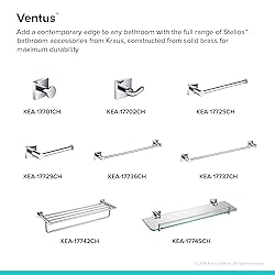 Kraus Ventus Bathroom Robe and Towel Hook, Chrome