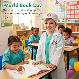 LOYO Kids Doctor Role Play Costume Lab Coat Scrubs Stethoscope Mask view 6