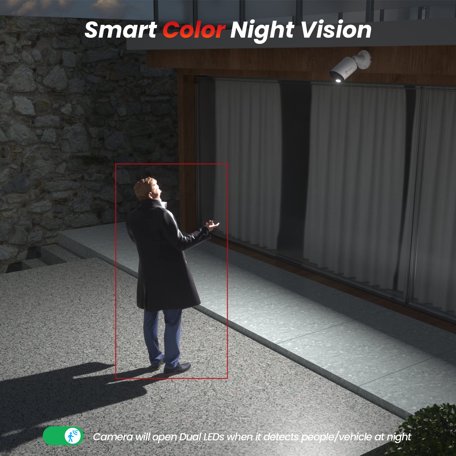 Anpviz 6MP Bullet PoE IP Camera with Human & Vehicle Detection, Security IP Camera Outdoor Indoor, 100ft Smart Color Night Vision, 2.8mm Lens, MicroSD Slot(up to 256GB) for 24/7 Recording (U Series)