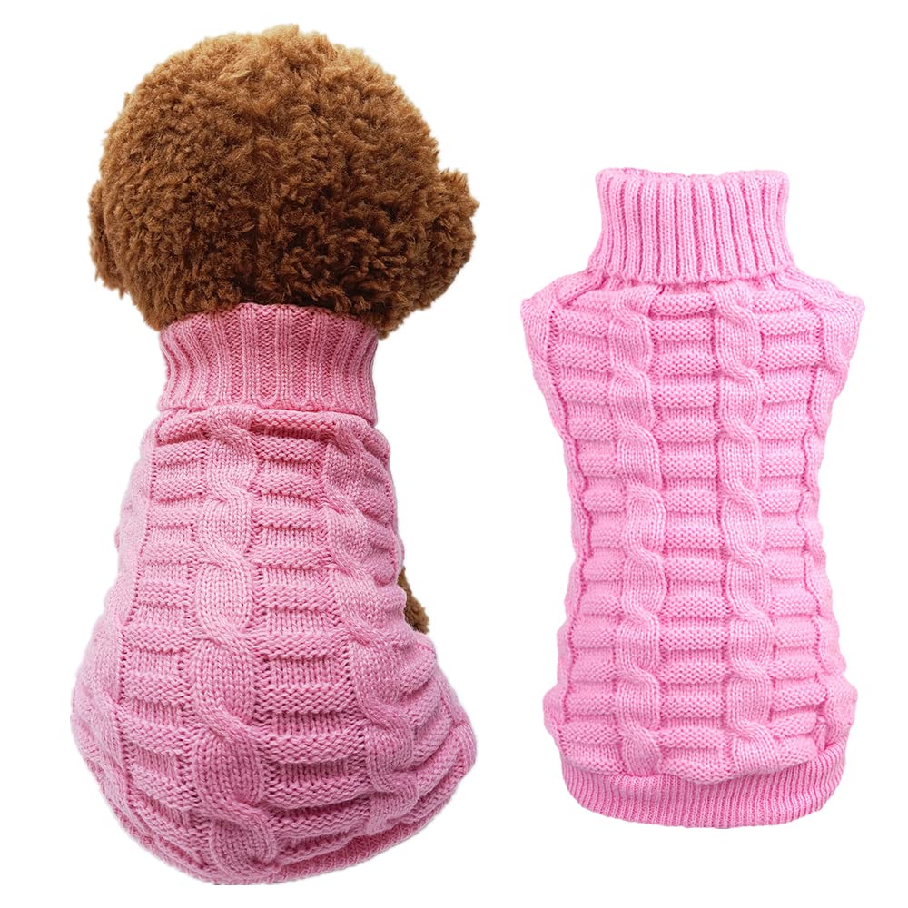Cat Sweater,Turtleneck Knitted Kitten Clothes,Cat Sweaters for Cats only, Sphynx Cat Clothes,Small Dog Sweaters(Pink,XXL)