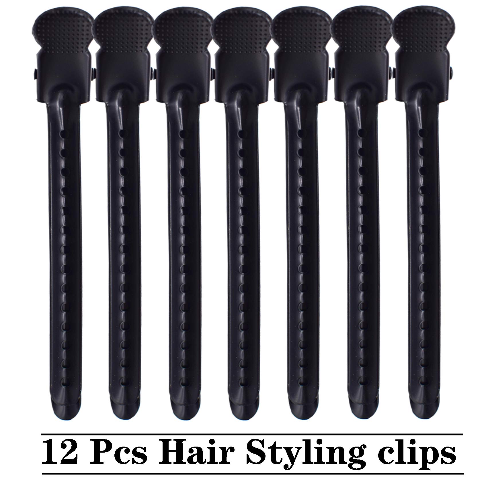 Hair Clips for Styling, 12 Pcs Professional Rustproof Metal Hair Styling Clips Hair Clip Set, 3.7 Inches Durable Salon Hair Clips Styling Tools for Salon, Personal &thick Hair (black)