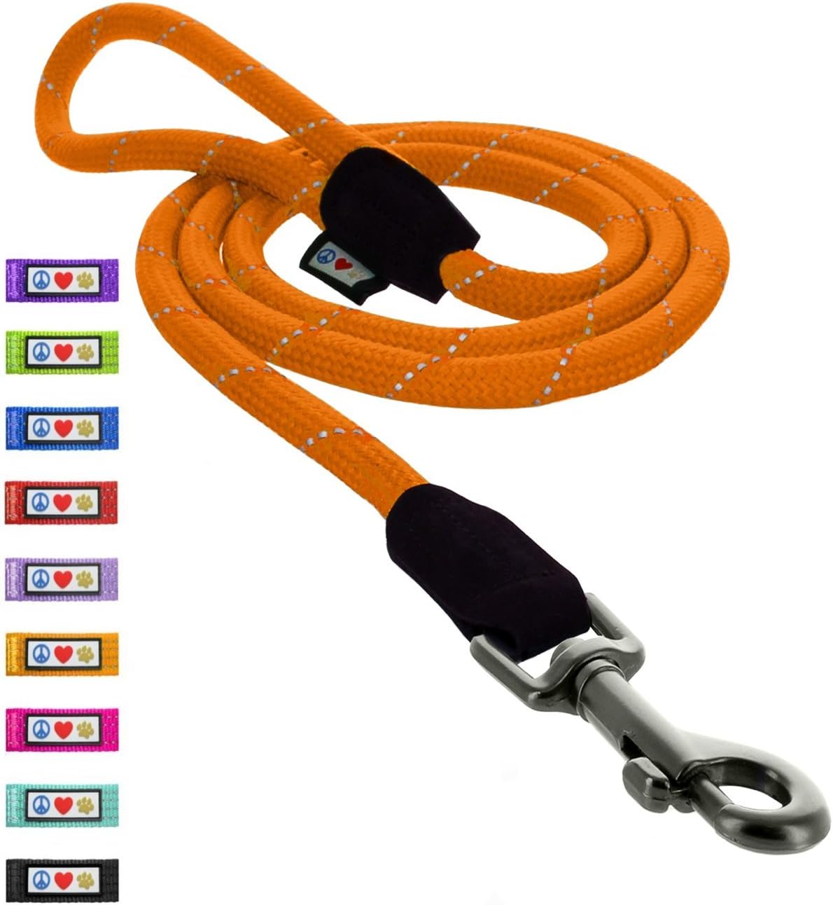 PAWTITAS Rope Dog Lead with Comfortable Handle and Reflective Threads