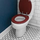 Harbour Housewares Soft Close Toilet Seat Mahogany Oval with Chrome Hinges view 8
