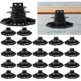 YMSZGBZG 24 Pack Adjustable Deck Support Pedestal, 1-3/16'' to 2-3/4'' Height, Deck Foundation Support Base