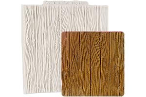 QDMOLDS Wood Grain Tree Bark Silicone Molds Tree Bark Texture Fondant Impression Mat for Cake Decoration Cupcake Topper Chocolate Candy Polymer Clay Gum Paste