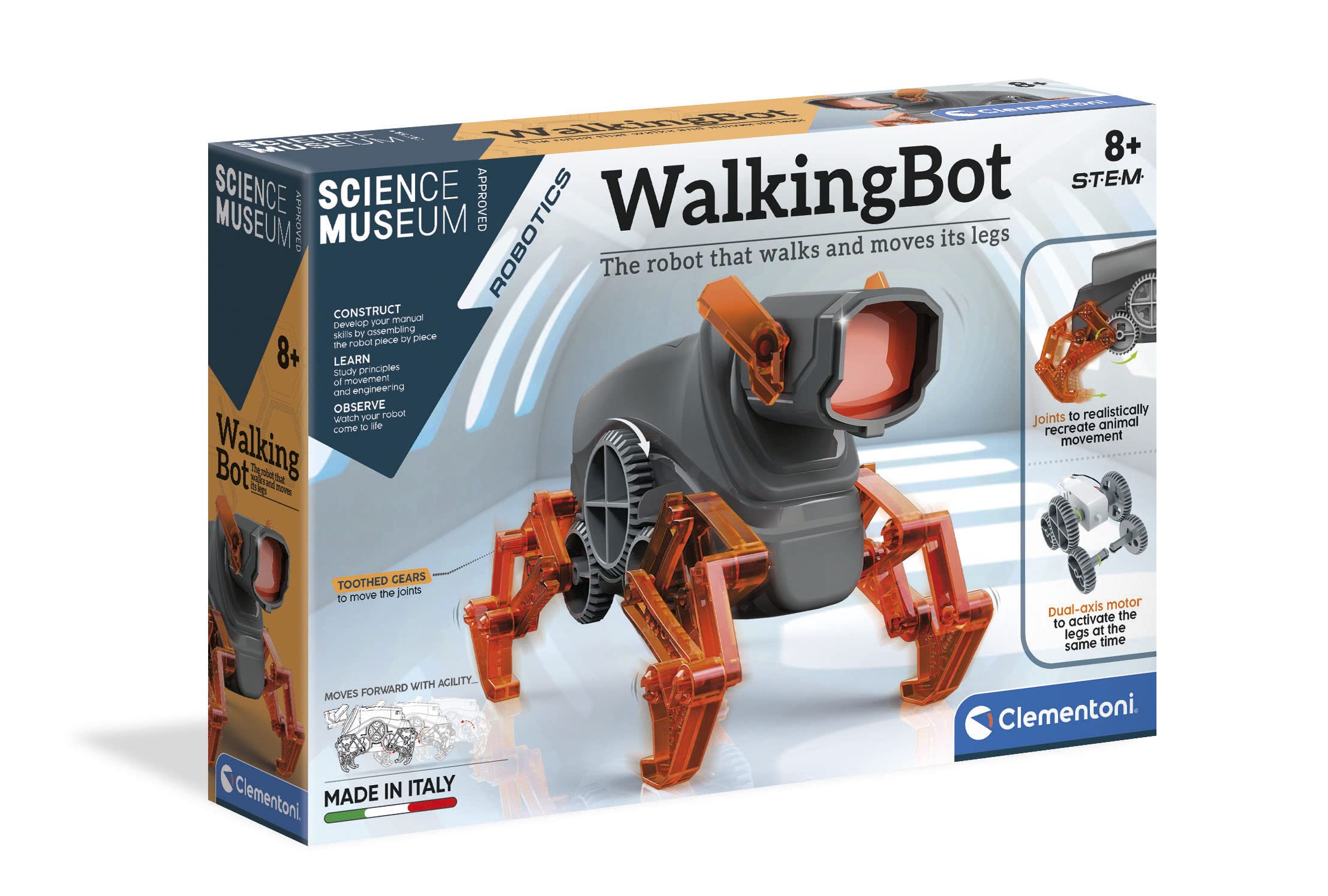 Clementoni - 61778 - Science Museum - Walking Bot, robotic toy for children