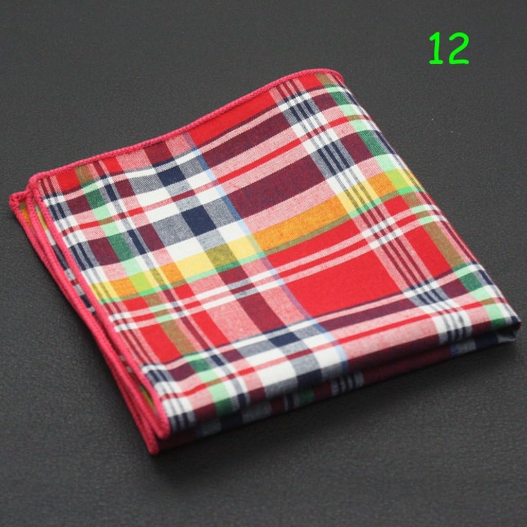 Handkerchiefs LXF Pocket Square Men's Suits Accessories Chestpiece Business Leisure Cotton 15 Colors (23 * 23cm) (Color : #12)