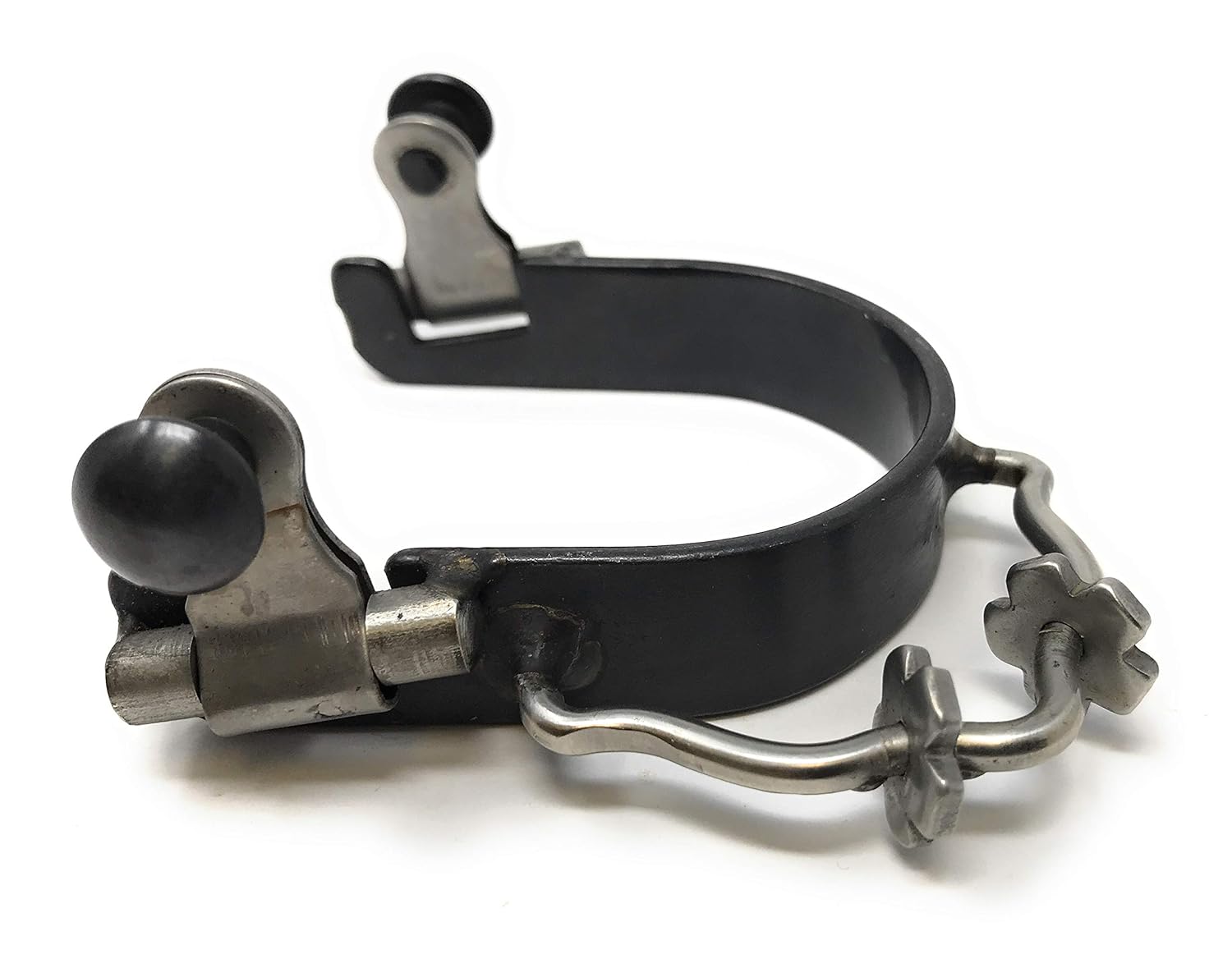 AJ Tack Wholesale Slip on Bumper Spurs with Rowels Flower Silver