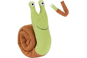 WAGORIFIC Snuffle Dogs Toys Plush Stuffed Puppy Toy with Squeaky Treat Hide for Large, Medium, Small Dogs and Puppies Slow Feeder, Machine Washable, Pet Supplies Toys for Dogs to Keep Them Busy Snail