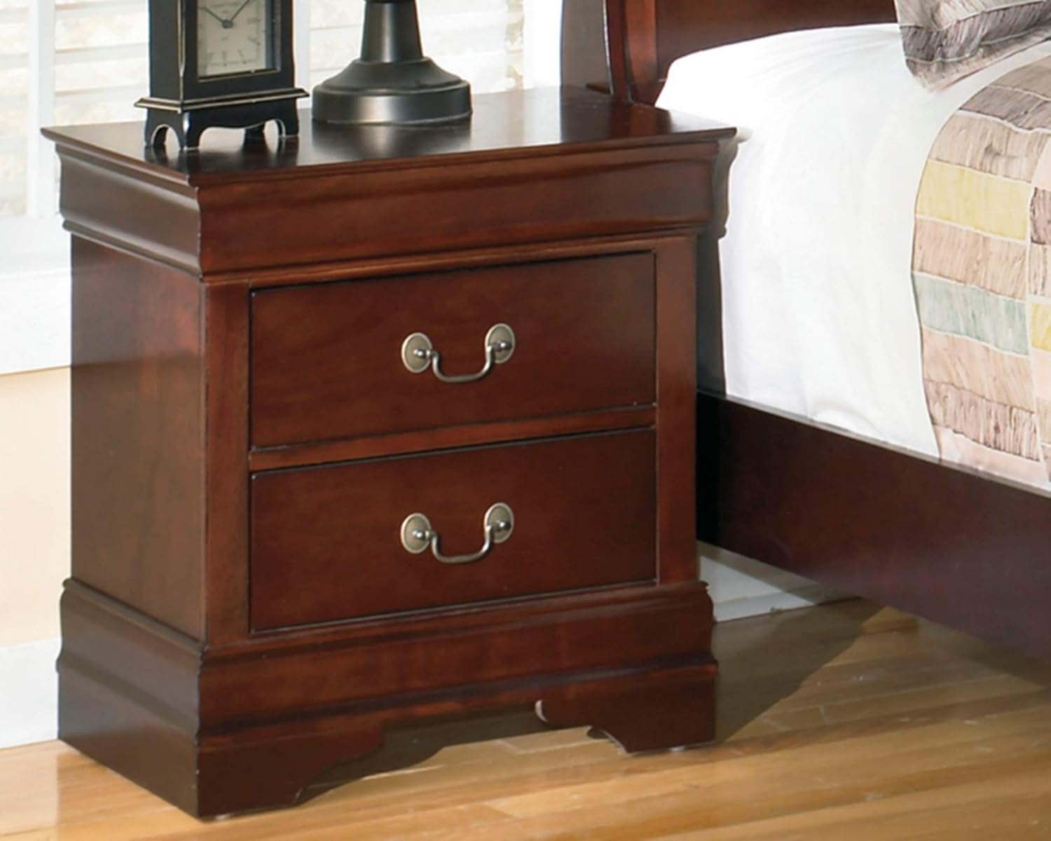 Ashley Furniture Signature Design - Alisdair Nightstand - 2 Drawers - Traditional - Rectangular - Dark Brown: Furniture & Decor