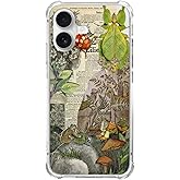 Vusbvelnot Vintage Toad and Frog Aesthetic Phone Case Compatible with iPhone 17, Cottagecore Nature Plants Phone Cover for iPhone 17
