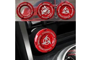 AMOHOMA Push Start Button Cover Car Push Start Button Accessories Car Start Button Cover Anti-Scratch Protector Ring (Anime-Red 2)