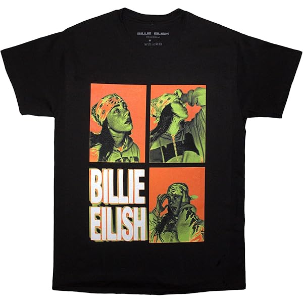 Billie Eilish Kids T Shirt Graffiti Logo New Official Black Ages 1