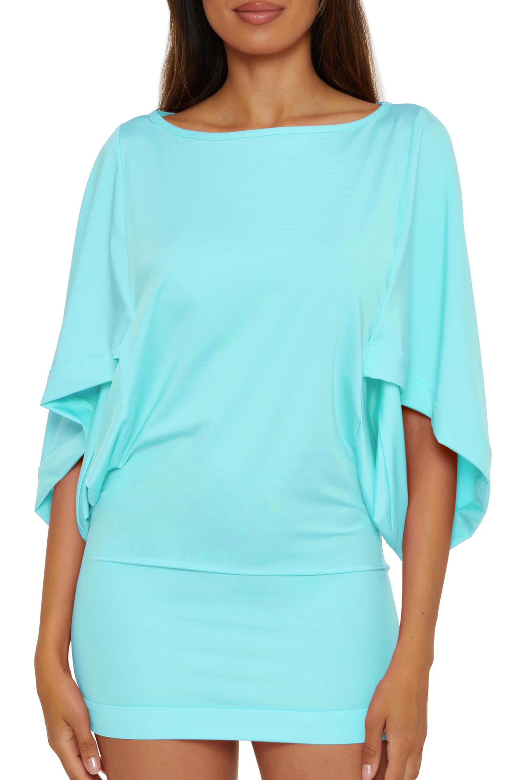 Trina Turk Women’s Standard Casablanca Tunic, UV Protection, Casual, Beach Cover Ups, Monaco (Sky), Medium