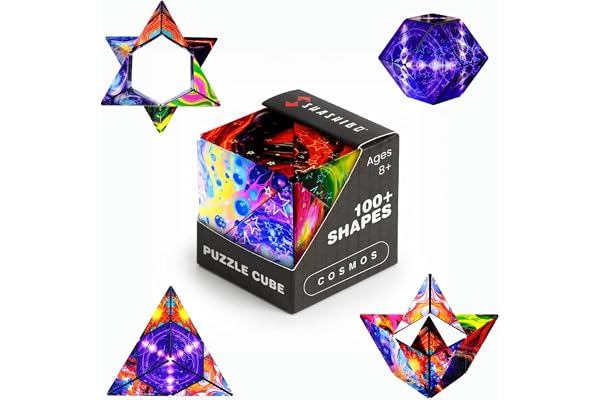 SHASHIBO Shape Shifting Box - Award-Winning, Patented Fidget Cube w/ 36 Rare Earth Magnets - Transforms Into Over 100 Shapes,