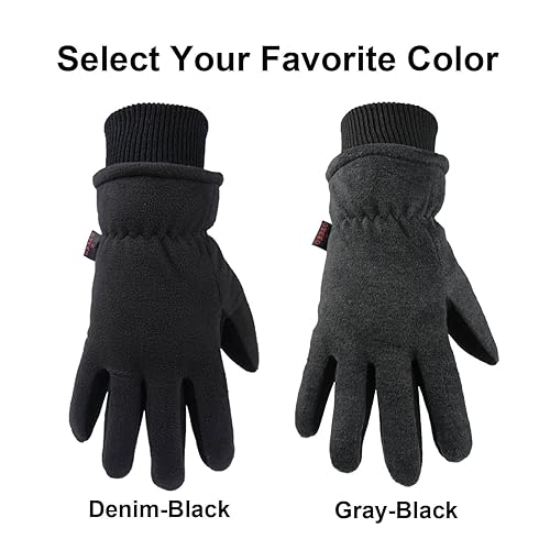 OZERO Bike Gloves Deerskin Leather Winter Insulated Glove Thermal