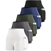 LZYVOO Biker Spandex Shorts Women, High Waisted Tummy Control Workout Yoga Shorts with Pockets