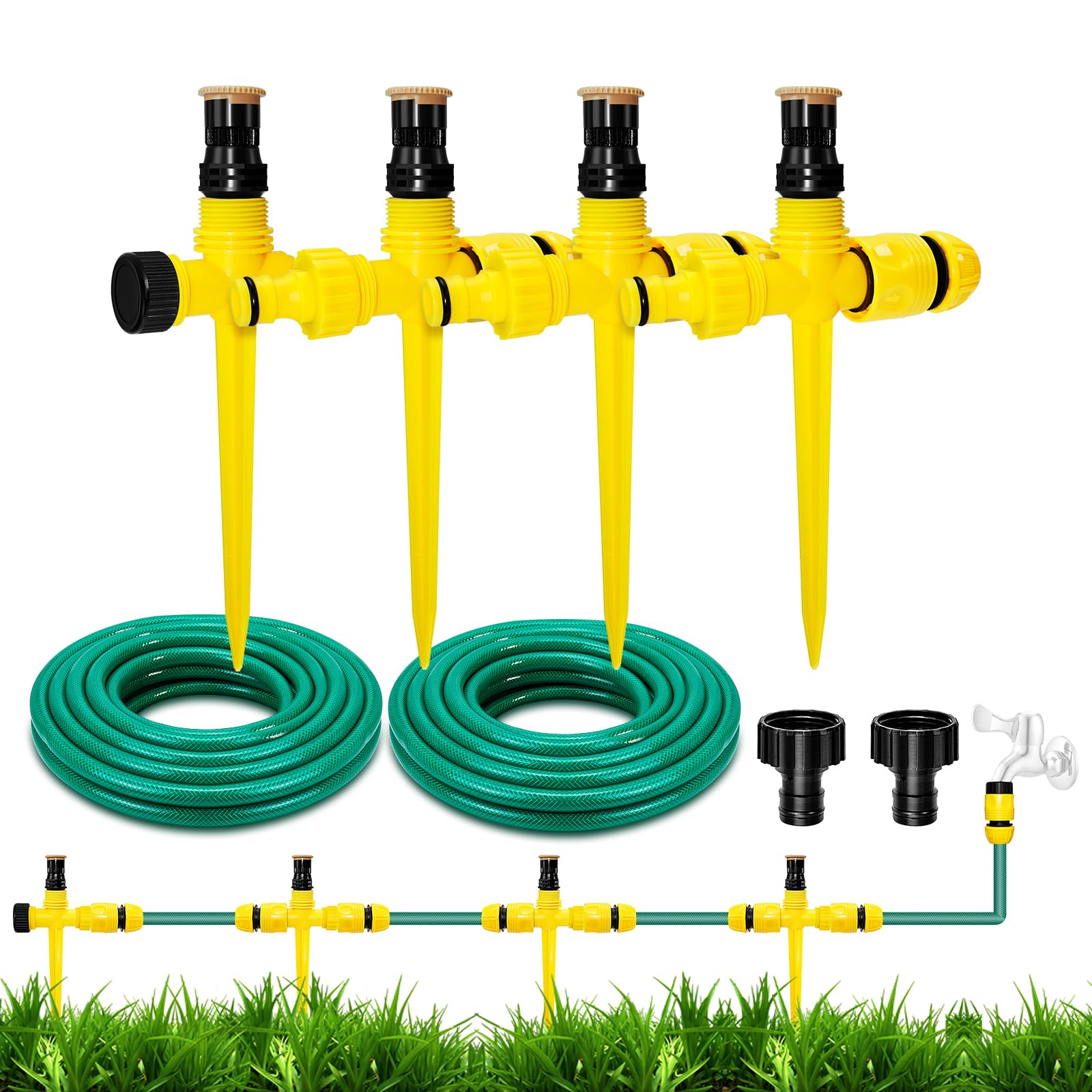 Photo 1 of UCINNOVATE Garden Sprinkler, 360°Rotation Lawn Sprinklers, Garden Above Ground Sprinkler System Kit, Large Area Coverage, Watering Systems for Yard, Large Garden Watering System with 52.5FT Hose