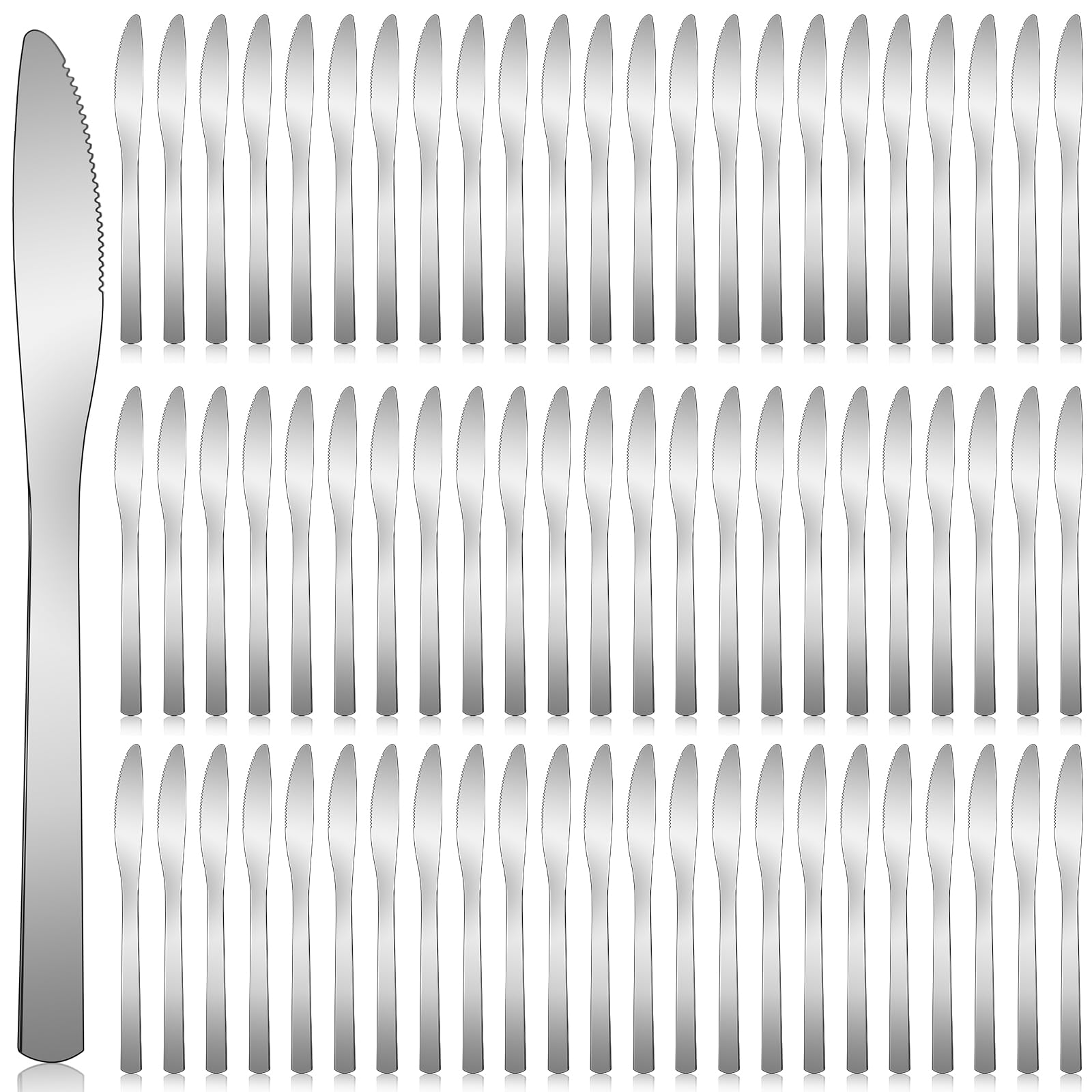 Photo 1 of Gisafai 150 Pcs Stainless Steel Dinner Knives 8.3 Inches Spreader Knives Silverware Durable Butter Knife for Steak Table Home Restaurant Kitchen, Silver