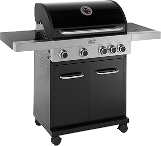 Jamie Oliver Gasgrill Classic 4S schwarz 4+1 Brenner BBQ Grill Grillwagen