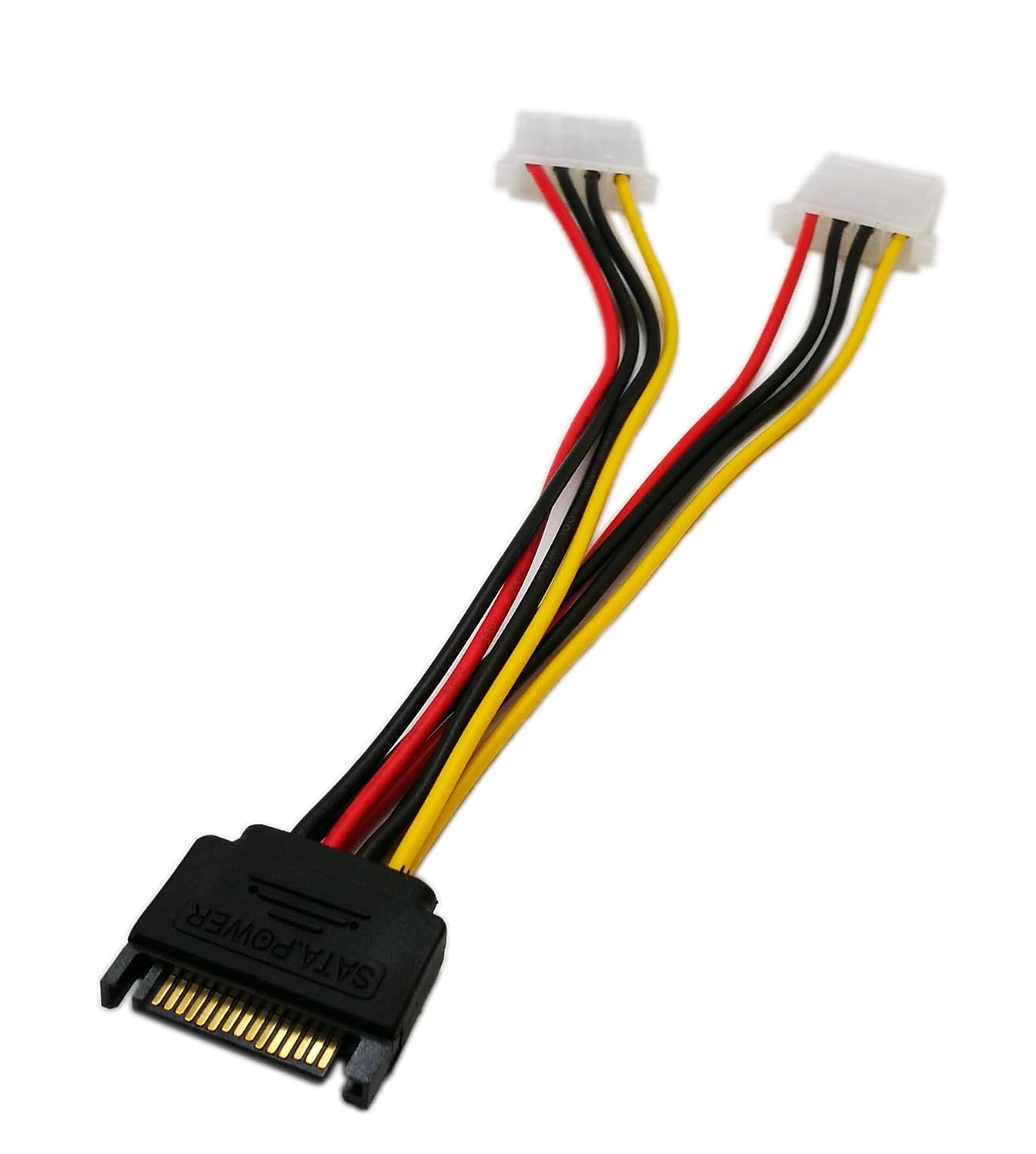 zdyCGTime 6" SATA 15-Pin Male to Dual 4-Pin Molex LP4 Female IDE Hard Drive Power Y Adapter Converter Cable Male to Female for 12V/IDE HDD DVD - Image 5