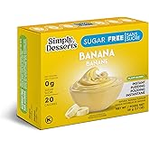 Simply Delish Sugar-Free Pudding Mix and Pie Filling - Banana Flavor - 48 gr - Vegan, Gluten Free, Non-GMO, Lactose Free, Hal