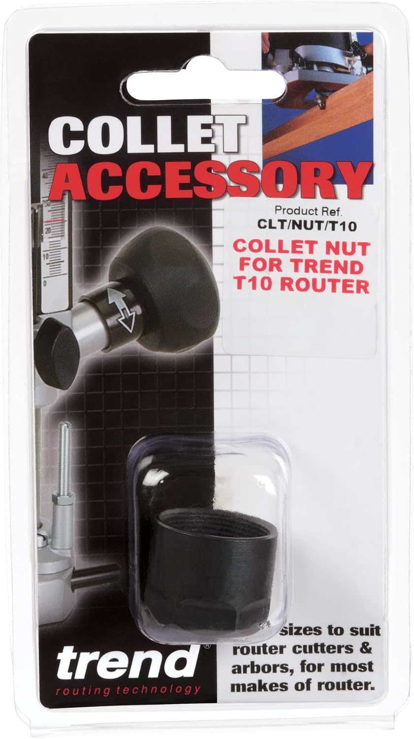 Trend Collet Nut for Trend T10, T11, T12 & T14 Router, 22mm Diameter, M22x1.0mm Thread, CLT/NUT/T10, Black - Image 5