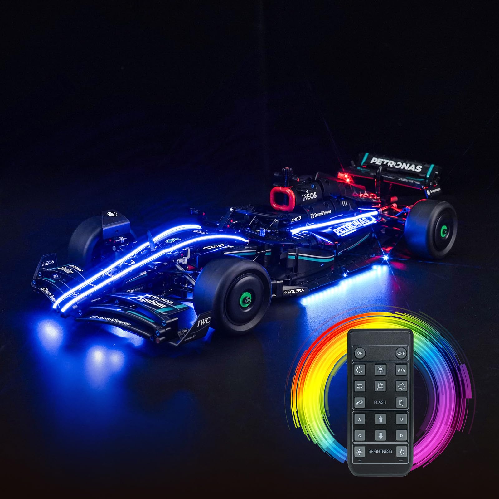 Remote Control Light Kit for Mercedes-AMG F1 W14 E Performance (No Lego), LED Light Set for Technic Pull-Back Car Creative Toys
