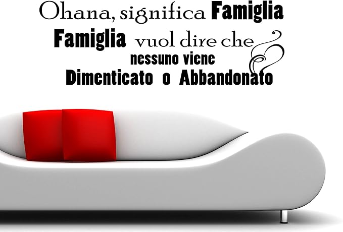 Adesivi Murali Frasi Ohana Famiglia Amore Wall Stickers Adesivo Murale Casa Decorazione Interni Aforisma Stickerdesign Prodotti Handmade Casa E Cucina