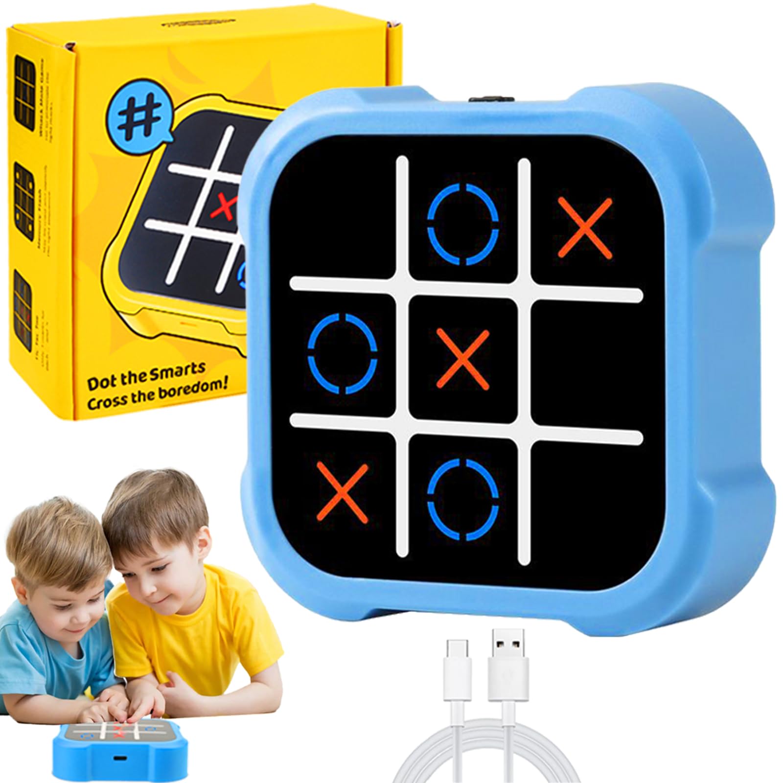 Tic Tac Toe Bolt Game, 3-in-1 Handheld Puzzle Game Console, Tic Tacs, Noughts and Crosses Game, Big Eat Small Tic Tacs Travel Family Games, Family Party Game for Educational and Memory