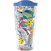 Tervis Pickleball - Spike Dink Ace Made in USA Double Walled Insulated Tumbler Travel Cup Keeps Drinks Cold & Hot, 24oz, Classic