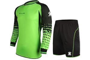 KELME Soccer Goalie Jersey Padded Uniform Kit - Goalkeeper Jersey, Shorts, Socks - Mens Football Padded Shirt Kids/Adult size